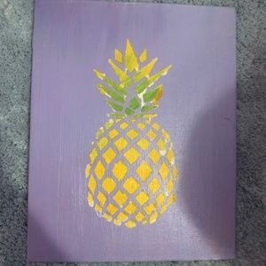 Pineapple Painting Purple -Yellow-Green